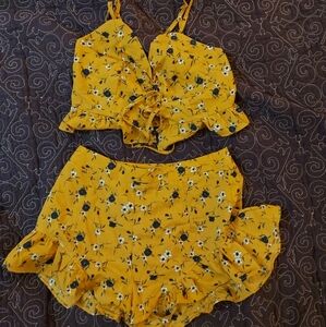 Beachy retro pinup 2-piece playsuit